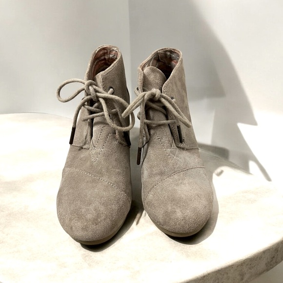 TOMS Kala Desert Wedge Bootie Taupe Size 6.5 - Picture 5 of 11
